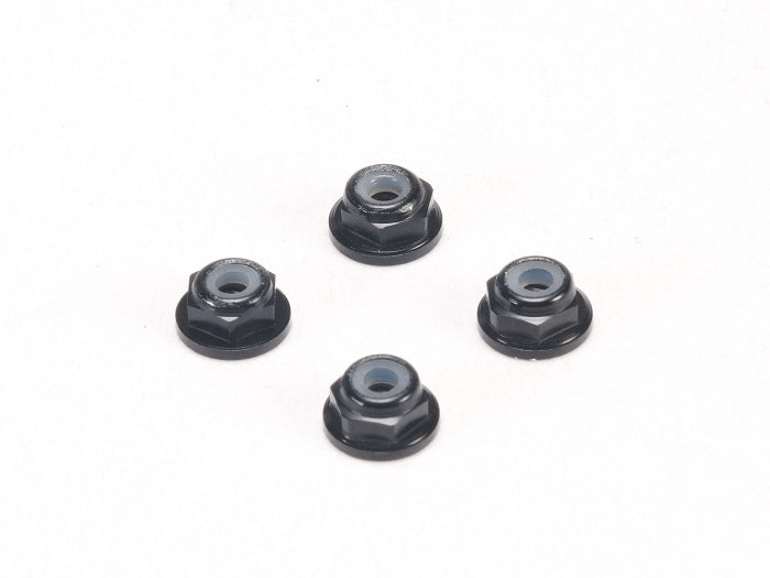PN Racing Alm. 2mm Flanged Wheel Lock Nut - Black