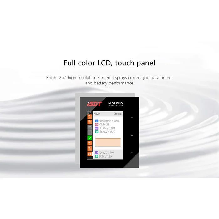 ISDT N16 LCD 16-Slot Battery Charger for Rechargeable Batteries, 36W Fast Charger for AA/AAA Batteries