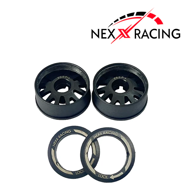 Nexx Racing 2WD JUD EVO Flanged Rear Wheels (+2 Offset - Black)