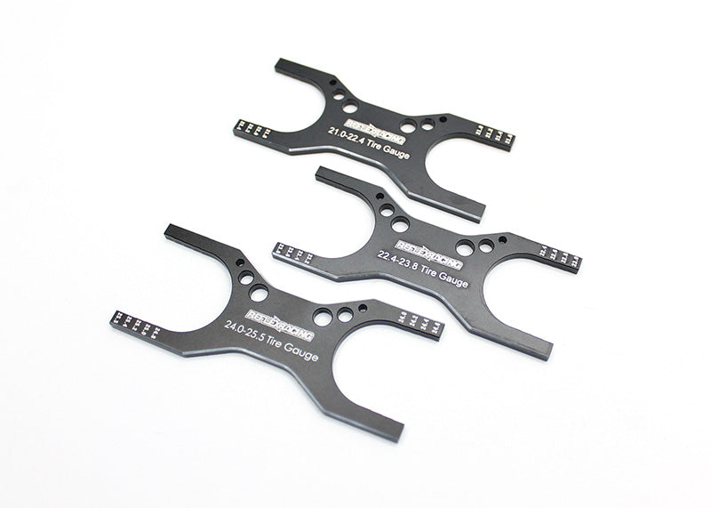 Reflex Racing Aluminum Tire Gauge Set (3PC) - 21.0mm to 25.5mm