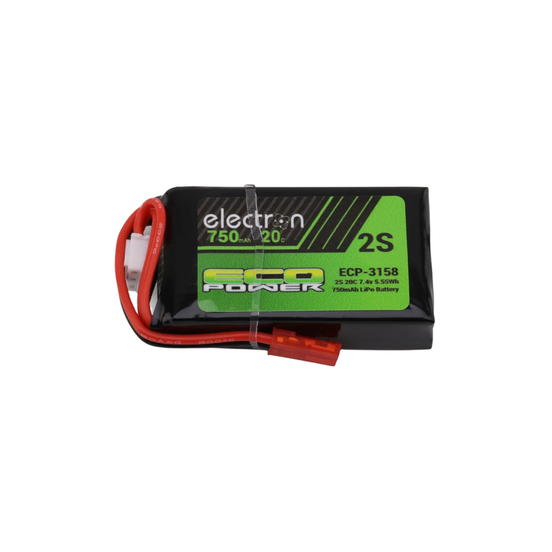 EcoPower Electron 750mAh 2S 20C 7.4V LiPo Battery w/JST Connector for Ascent 18