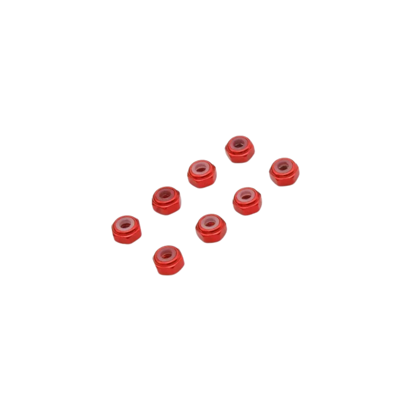 Kyosho M2 Aluminum Nylon Color Nut 8PC (Red)