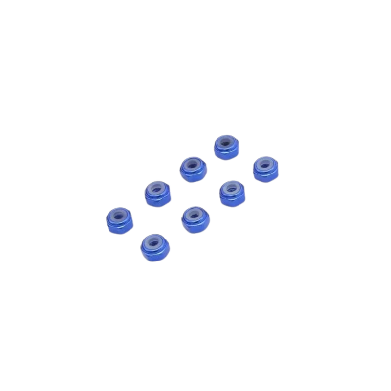 Kyosho M2 Aluminum Nylon Color Nut 8PC (Blue)