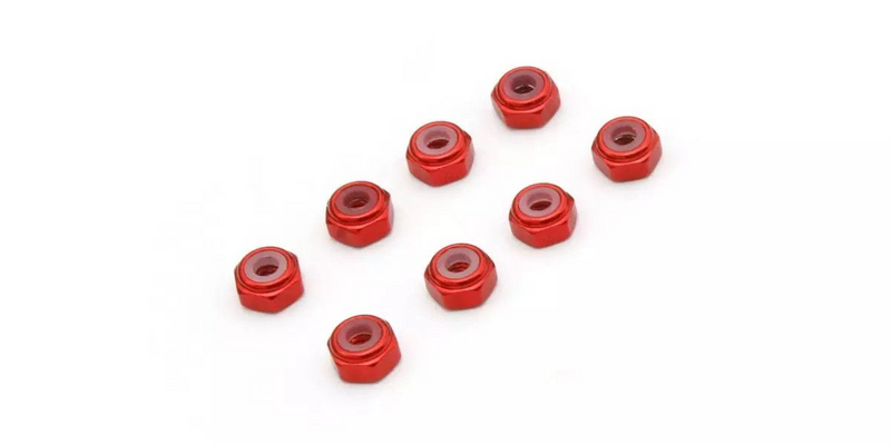 Kyosho M2 Aluminum Nylon Color Nut 8PC (Red)