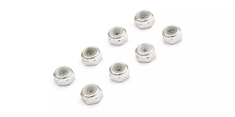 Kyosho M2 Aluminum Nylon Color Nut 8PC (Silver)