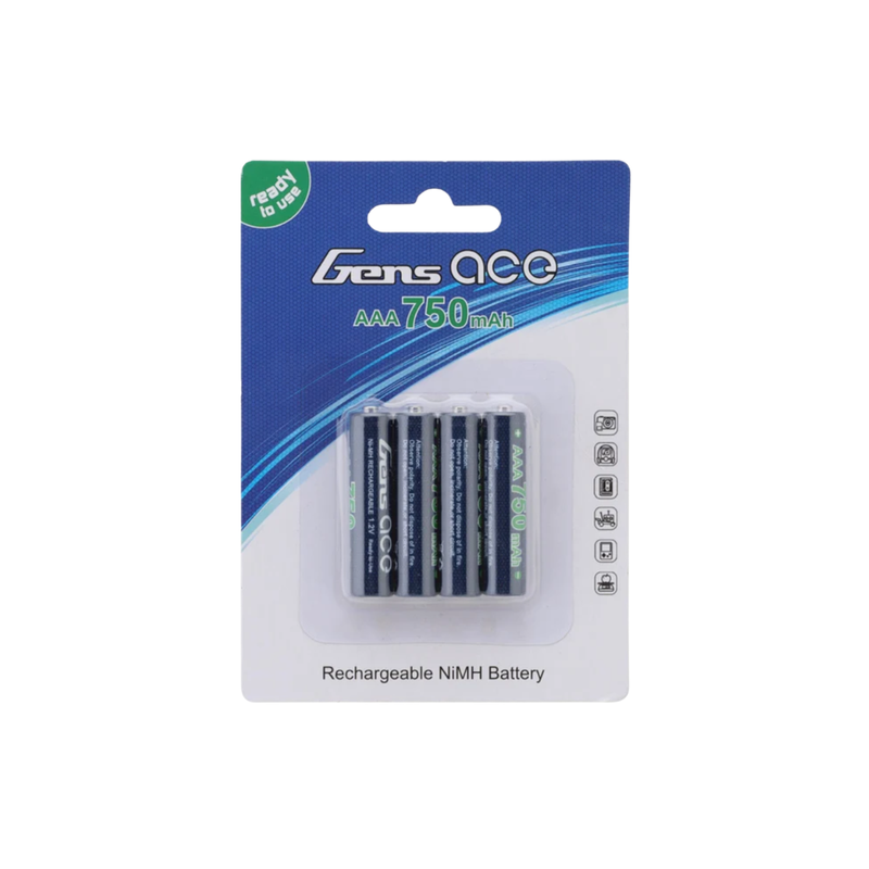 Gens Ace High Power Rechargeable AAA NIMH Battery (1.2V/750mAh) (4) (Mini-Z)